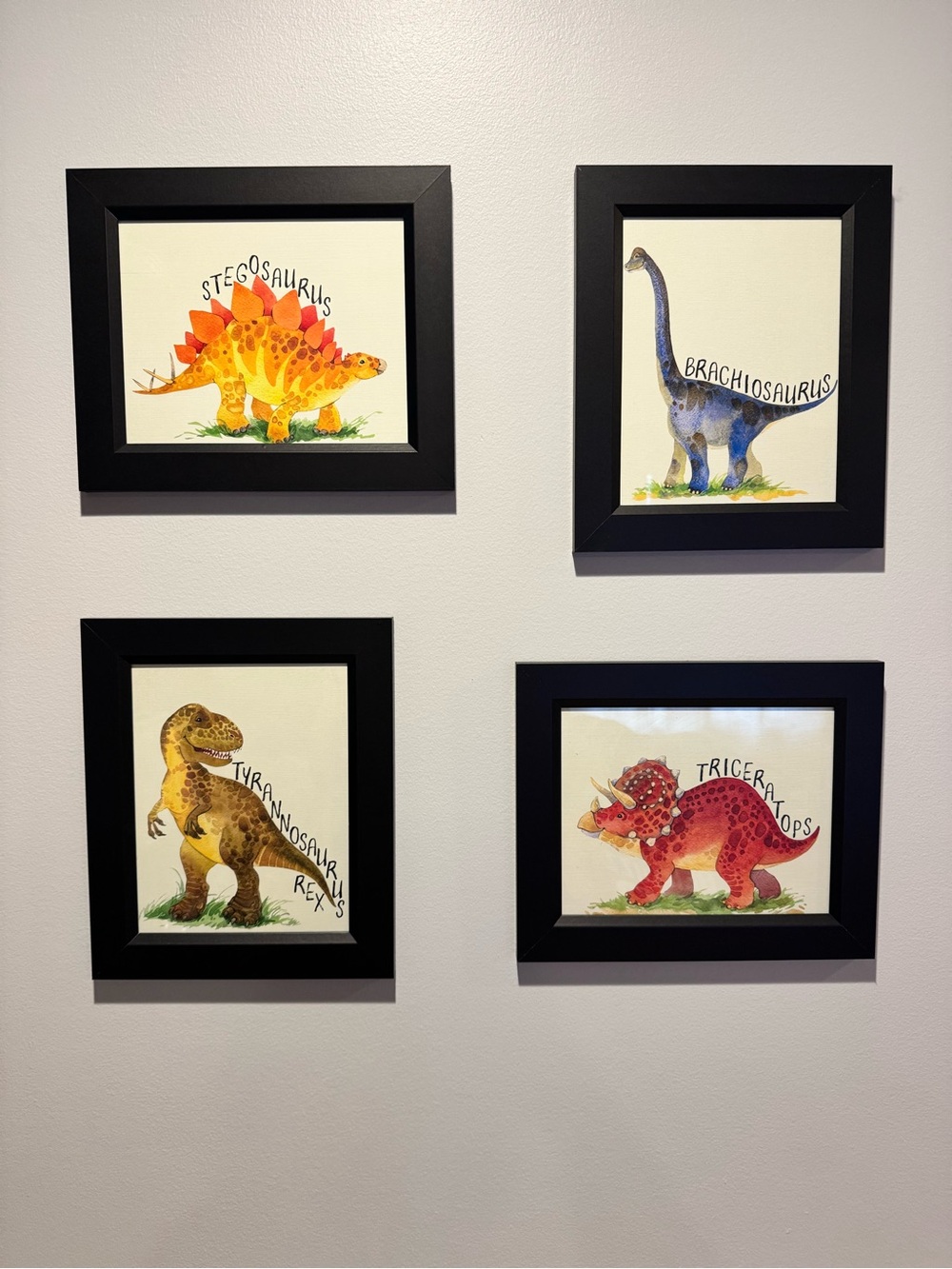Set of 4 Framed Dinosaur Prints – Etsy | Kids Room/Nursery Decor